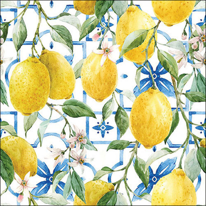 Guardanapo de Papel Decoupage 33x33 Limões Mediterrâneos 13319660 - Palácio da Arte