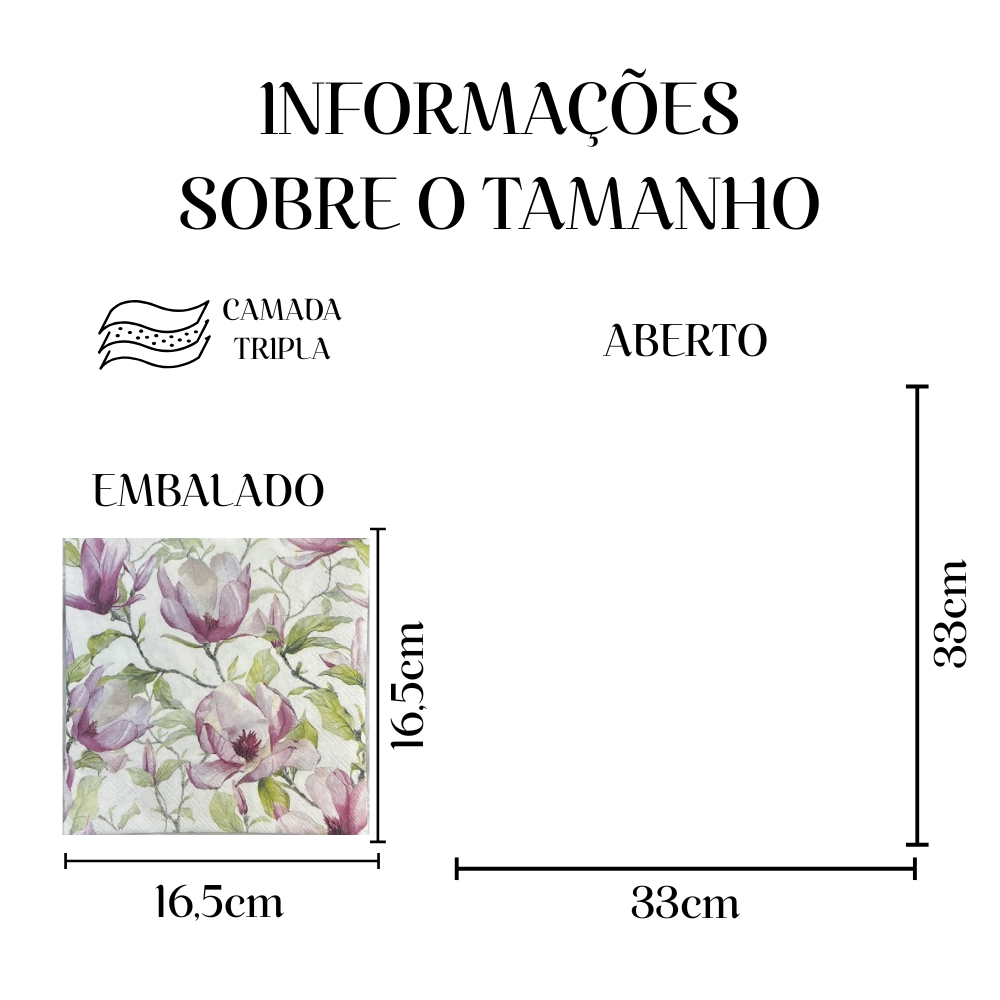 Guardanapo de Papel Decoupage 33x33 Magnólia Florescendo 13318440 - Palácio da Arte