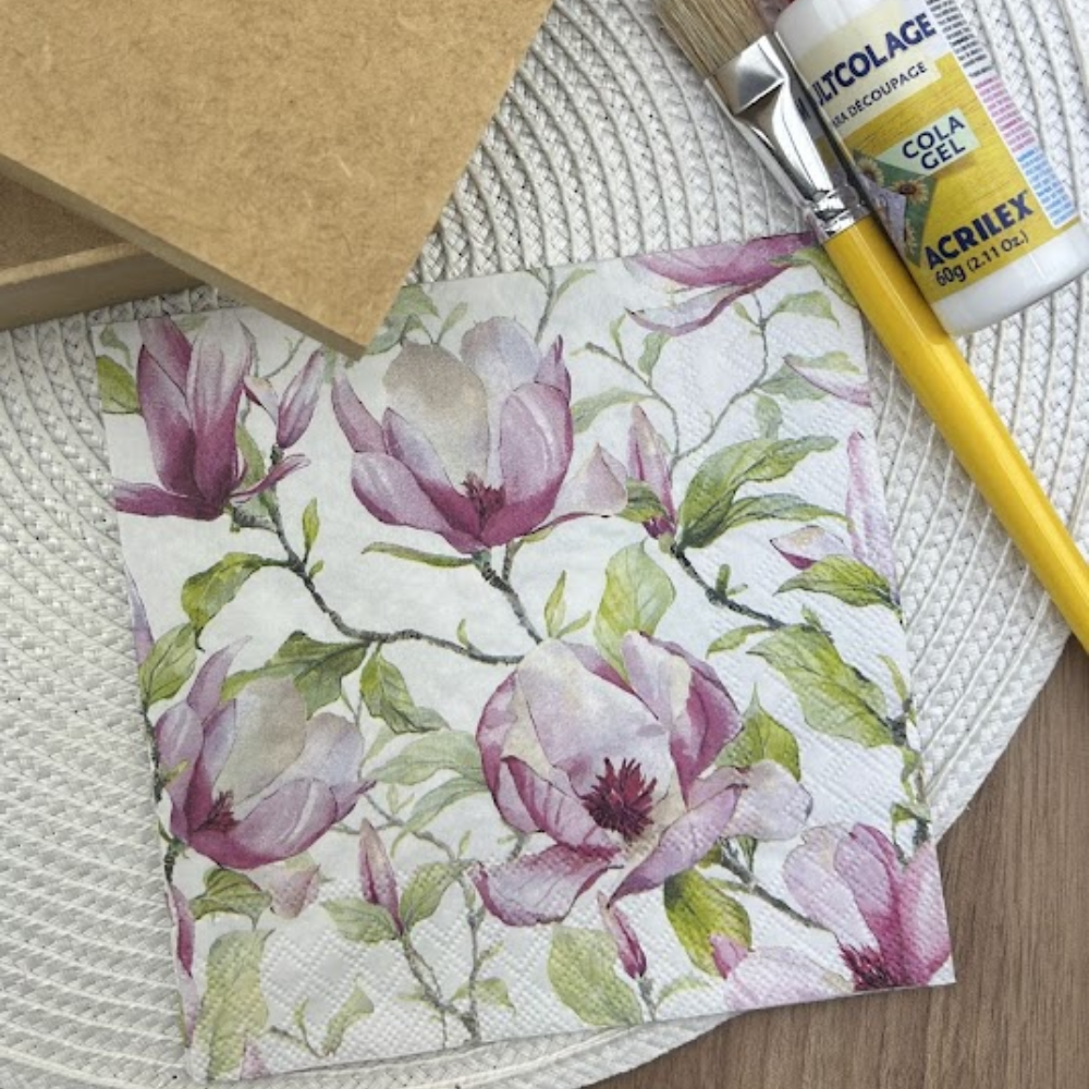 Guardanapo de Papel Decoupage 33x33 Magnólia Florescendo 13318440 - Palácio da Arte