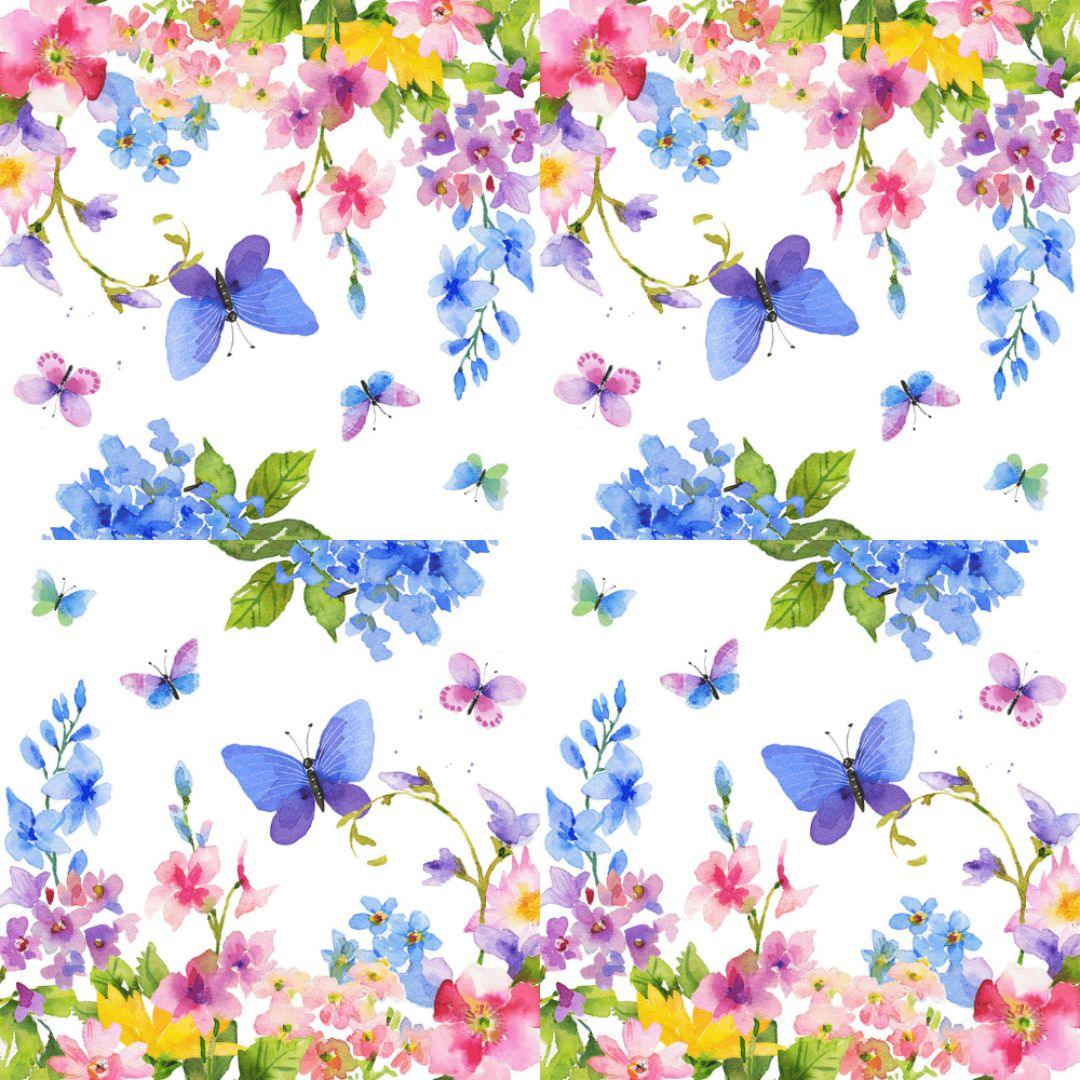 Guardanapo de Papel Decoupage 33x33 Primavera Azul 1333263 - Palácio da Arte