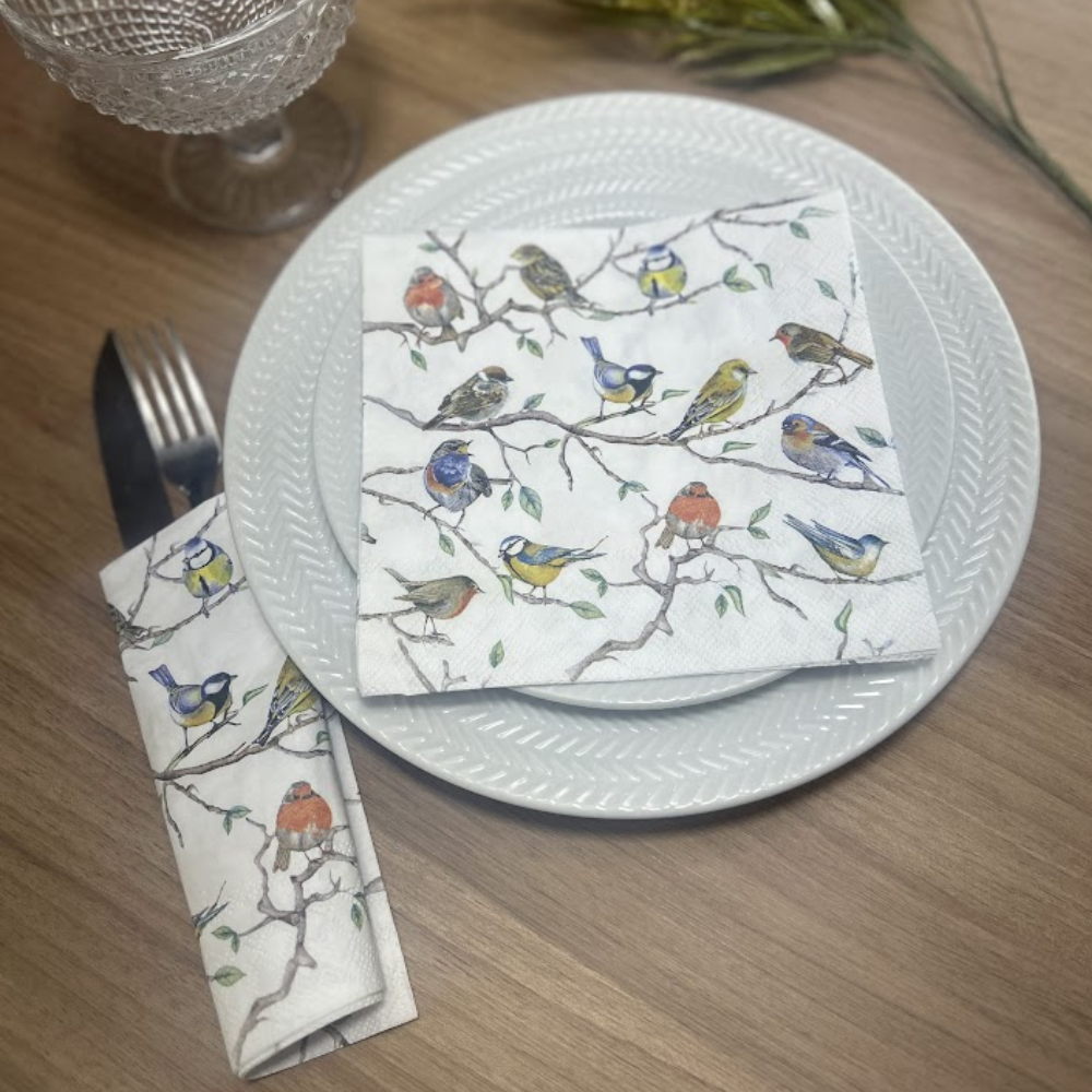 Guardanapo de Papel Decoupage 33x33 Reunião de Pássaros 13314975 - Palácio da Arte
