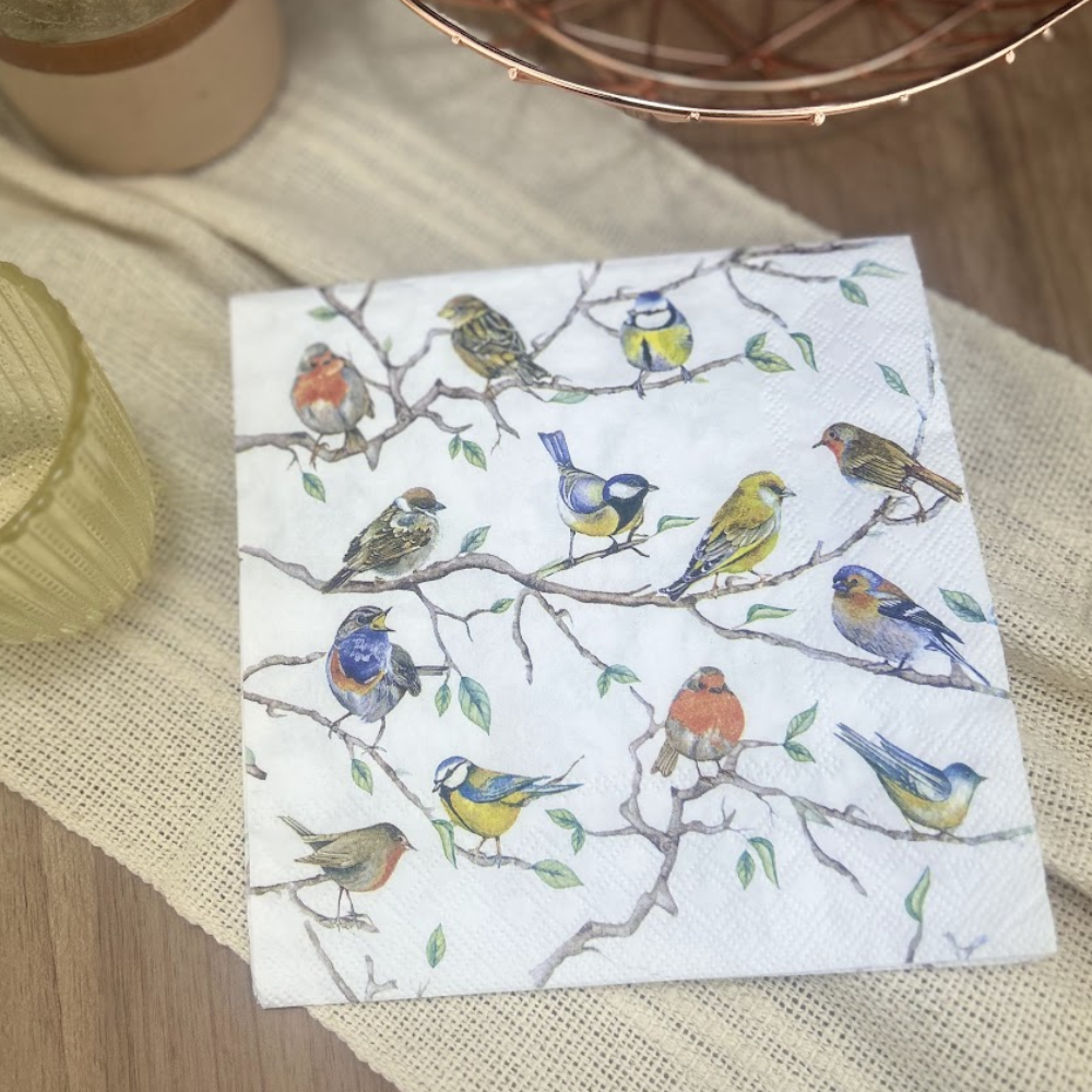 Guardanapo de Papel Decoupage 33x33 Reunião de Pássaros 13314975 - Palácio da Arte