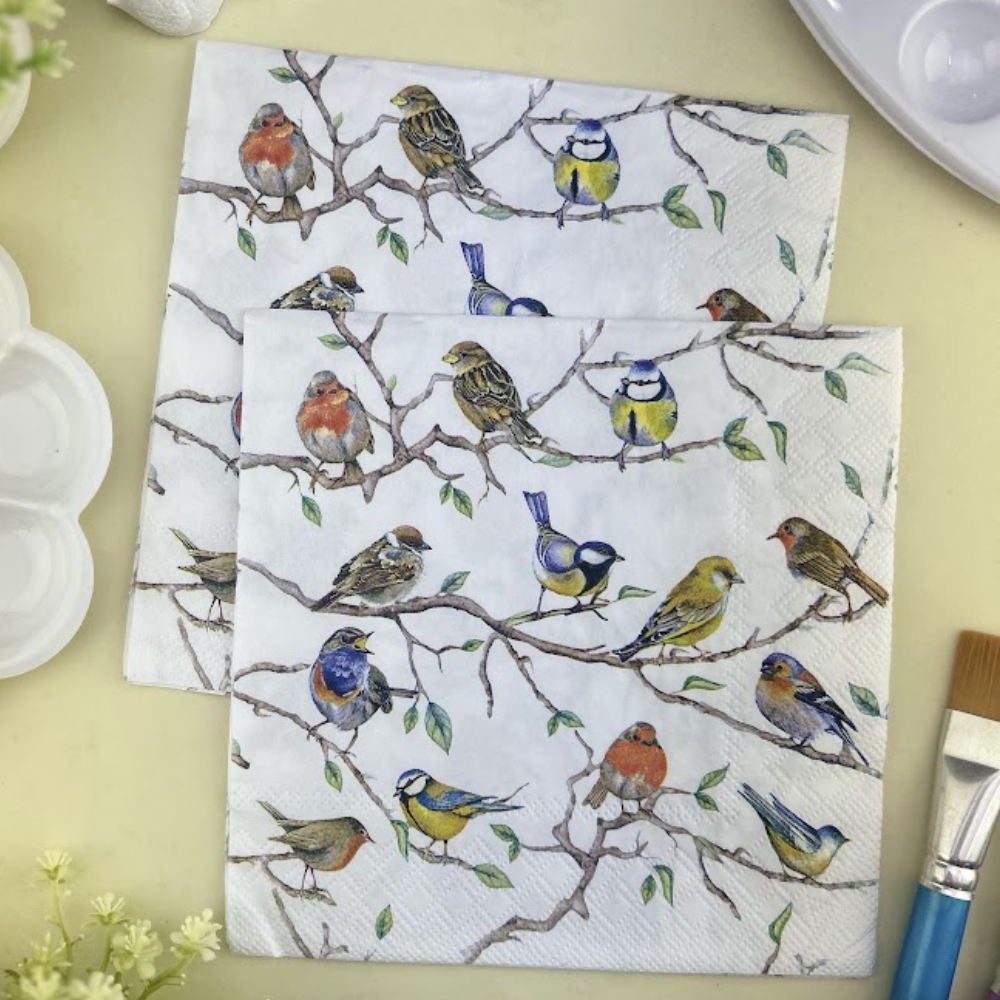 Guardanapo de Papel Decoupage 33x33 Reunião de Pássaros 13314975 - Palácio da Arte