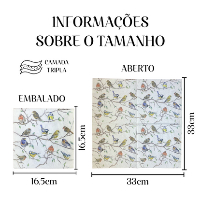 Guardanapo de Papel Decoupage 33x33 Reunião de Pássaros 13314975 - Palácio da Arte