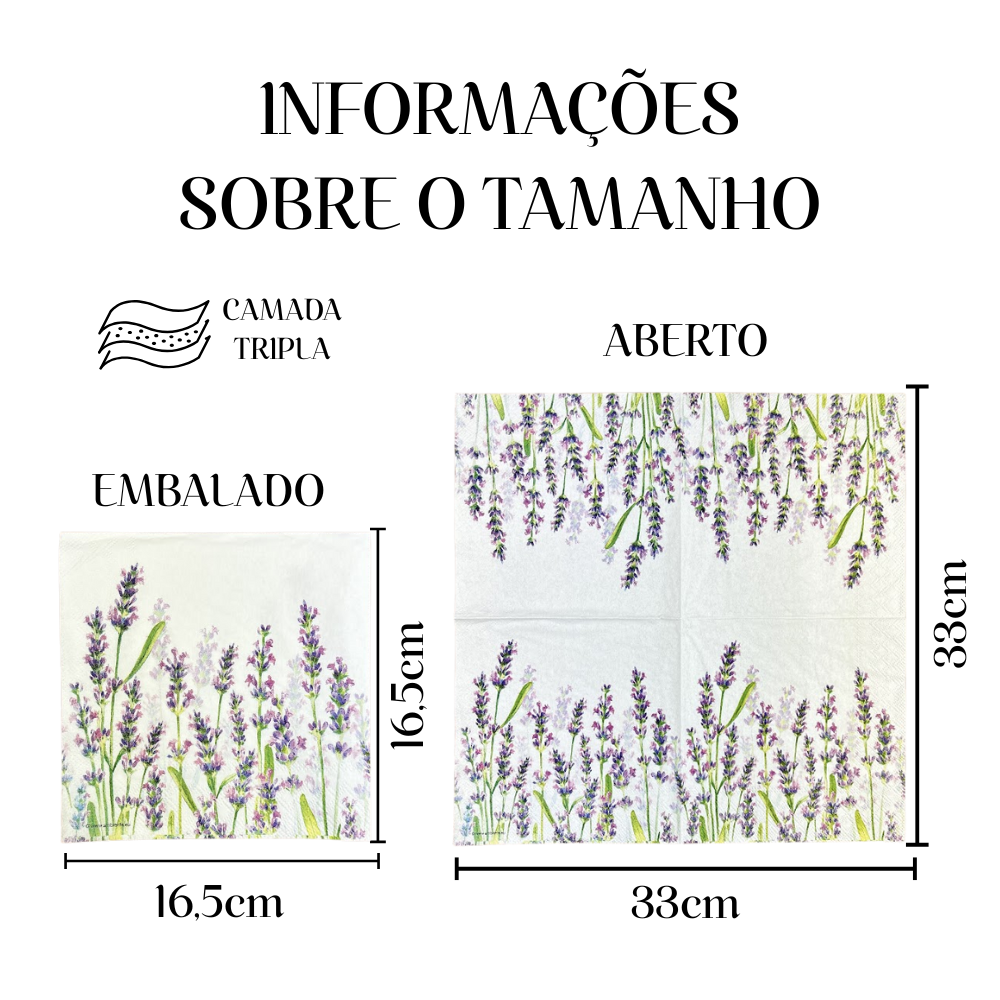 Guardanapo de Papel Decoupage 33x33 Tons de Lavanda 13315985 - Palácio da Arte