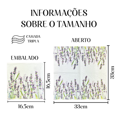 Guardanapo de Papel Decoupage 33x33 Tons de Lavanda 13315985 - Palácio da Arte