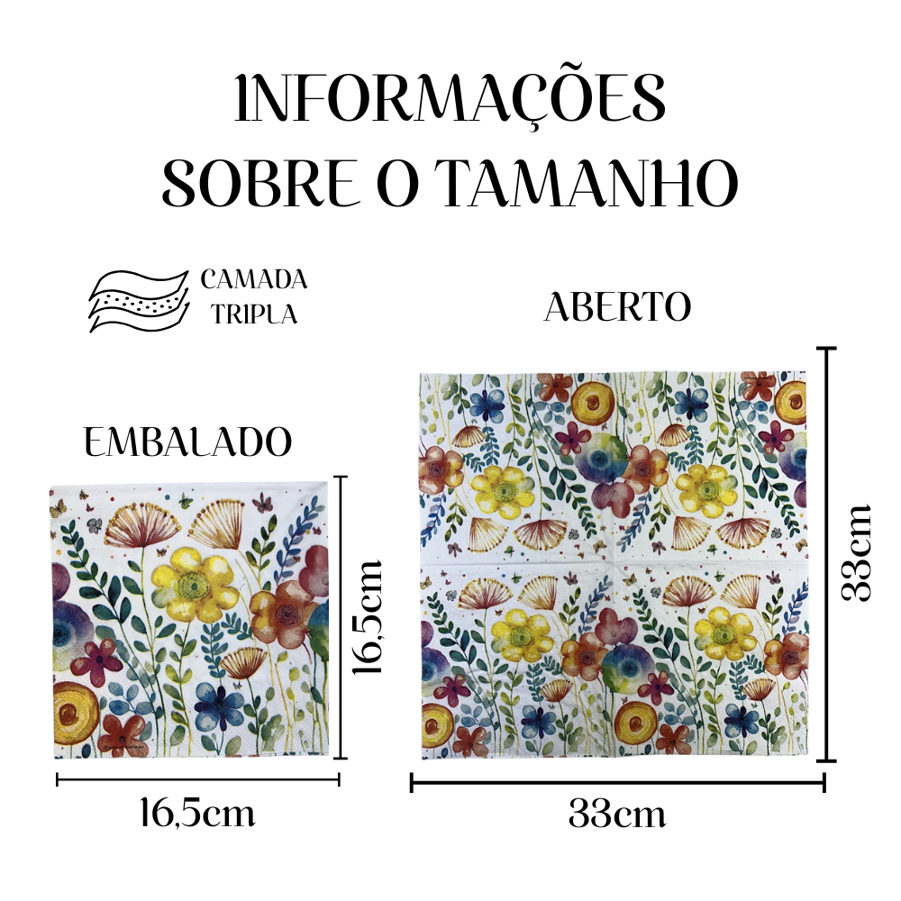 Guardanapo de Papel Decoupage 33x33 Vibrante da Primavera 13318430 - Palácio da Arte