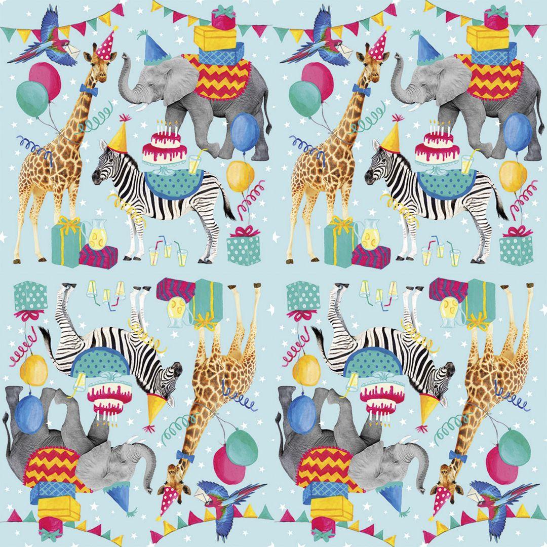 Guardanapo Decoupage Animais Aniversário 13314310 Ambiente com 2 peças - Palácio da Arte