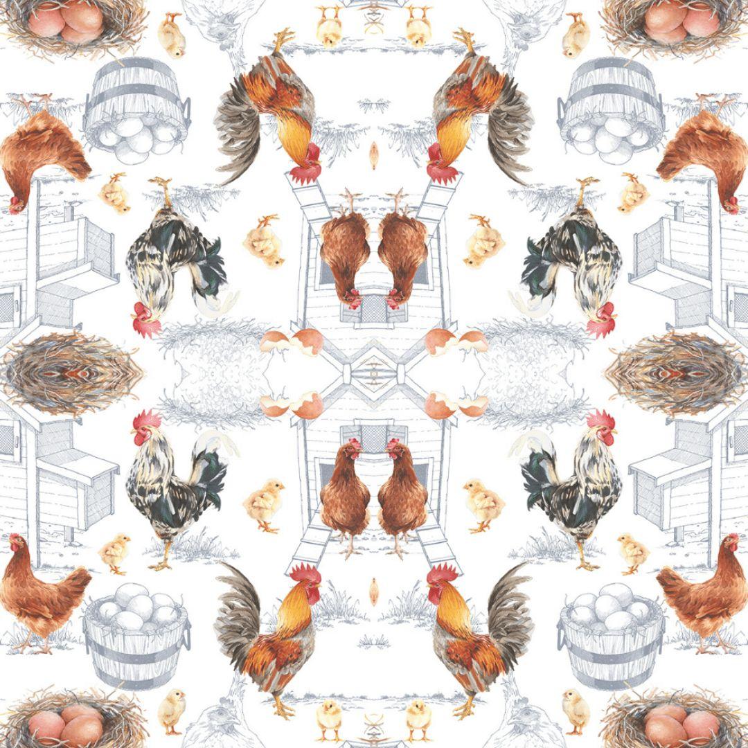 Guardanapo Decoupage Chiken Farm 13315875 Ambiente com 2 peças - Palácio da Arte