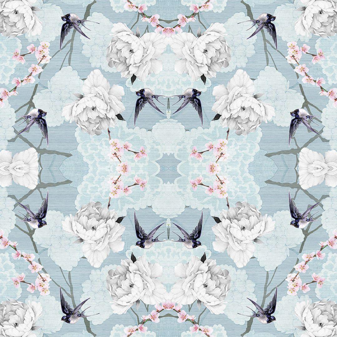 Guardanapo Decoupage Flores Orientais Azuis 13317315 Ambiente com 2 peças - Palácio da Arte