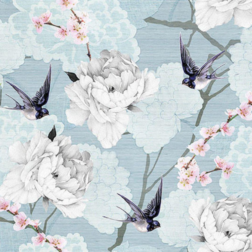 Guardanapo Decoupage Flores Orientais Azuis 13317315 Ambiente com 2 peças - Palácio da Arte