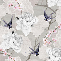 Guardanapo Decoupage Flores Orientais Cinza 13317316 Ambiente com 2 peças - Palácio da Arte