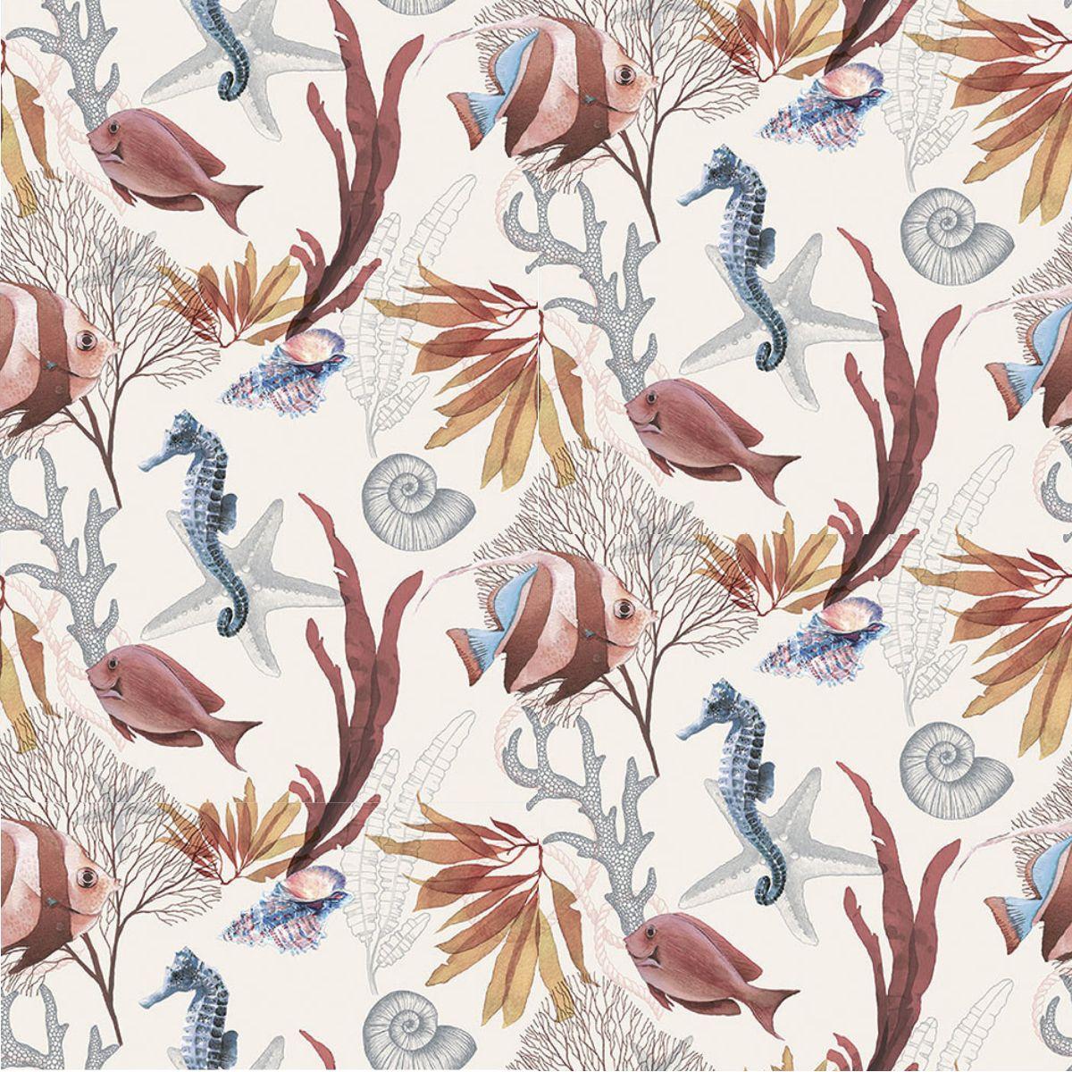 Guardanapo Decoupage Fundo do Mar Cavalo Marinho 13317420 Ambiente com 2 peças - Palácio da Arte