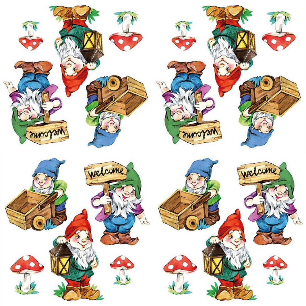 Guardanapo Decoupage Gnomos de Jardim 13317200 Ambiente com 2 peças - Palácio da Arte