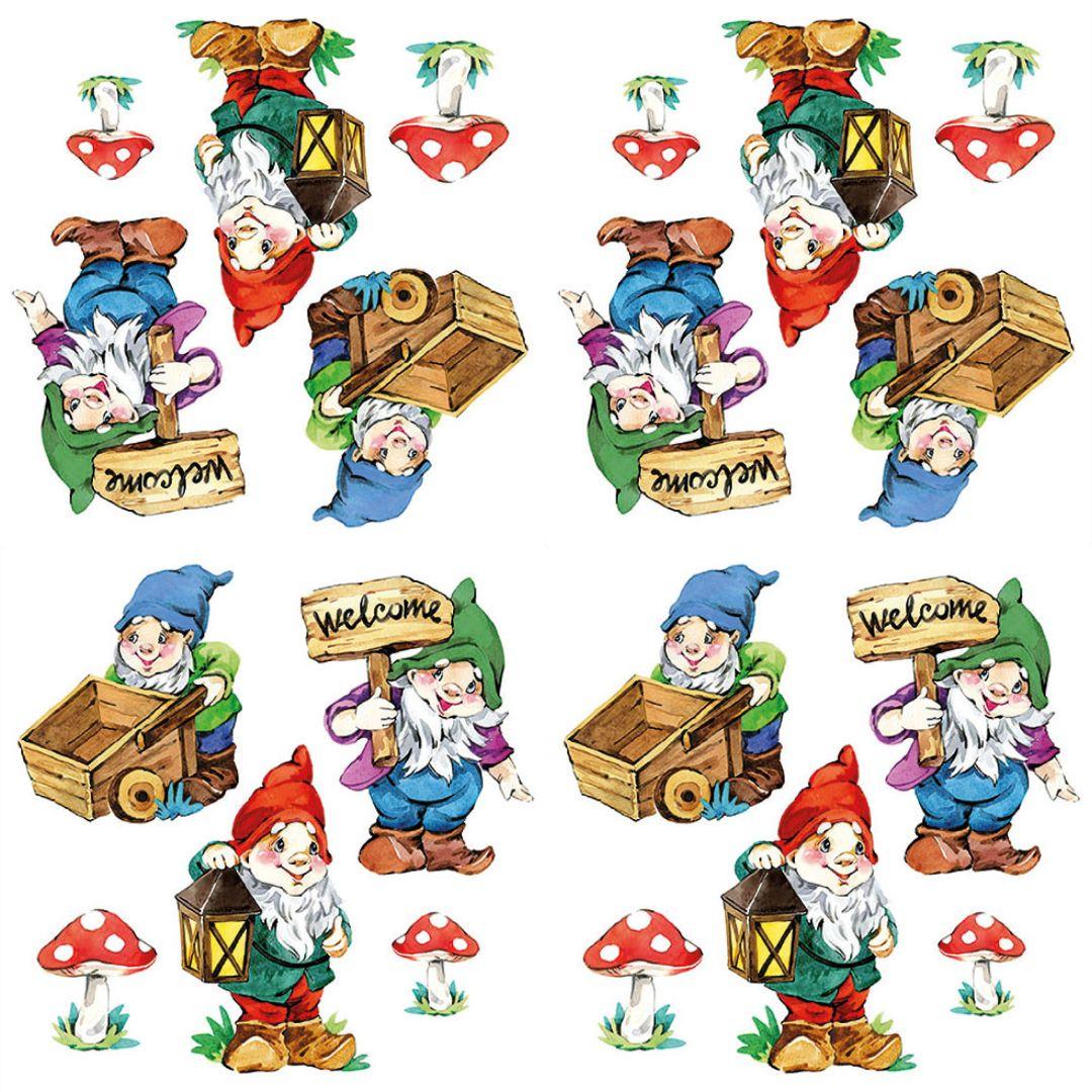 Guardanapo Decoupage Gnomos de Jardim 13317200 Ambiente com 2 peças - Palácio da Arte