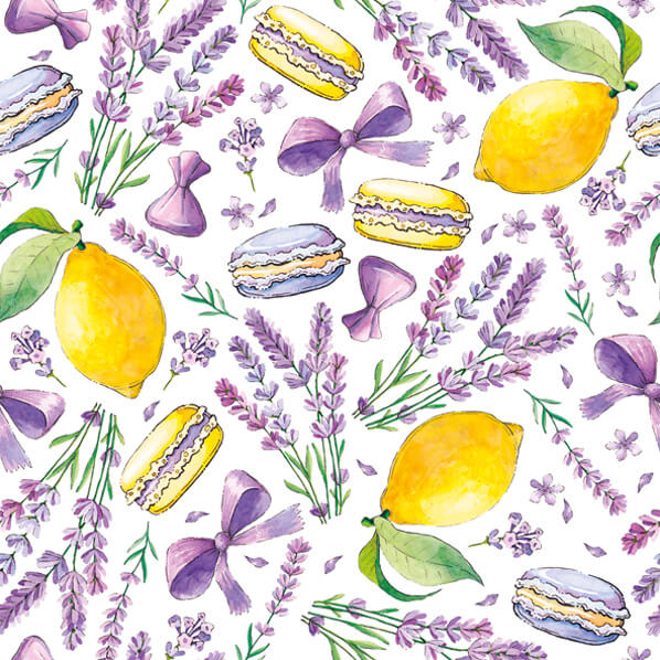 Guardanapo Decoupage Litoarte G2-043 Limão Lavanda e Macarrons - Palácio da Arte