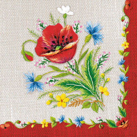 Guardanapo Decoupage Litoarte G3-061 Bordado Folk Cinza Claro - Palácio da Arte