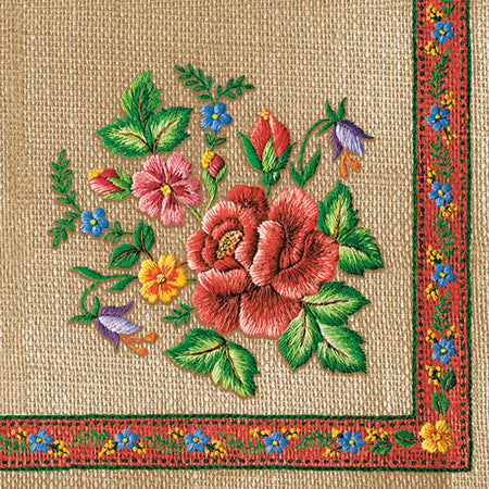 Guardanapo Decoupage Litoarte G3-063 Bordado Folk Cinza Claro II - Palácio da Arte