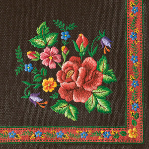Guardanapo Decoupage Litoarte G3-064 Bordado Folk Preto II - Palácio da Arte