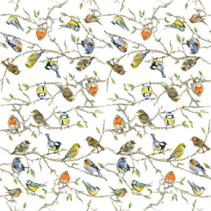 Guardanapo Decoupage Passarinhos Reunidos 12514975 Ambiente com 2 peças - Palácio da Arte