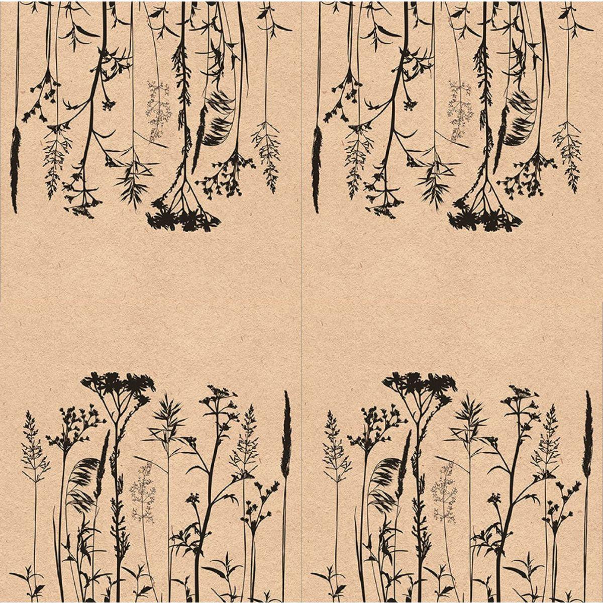 Guardanapo Decoupage Reciclado Herbs and Flowes Black 13315210 Ambiente com 2 peças - Palácio da Arte