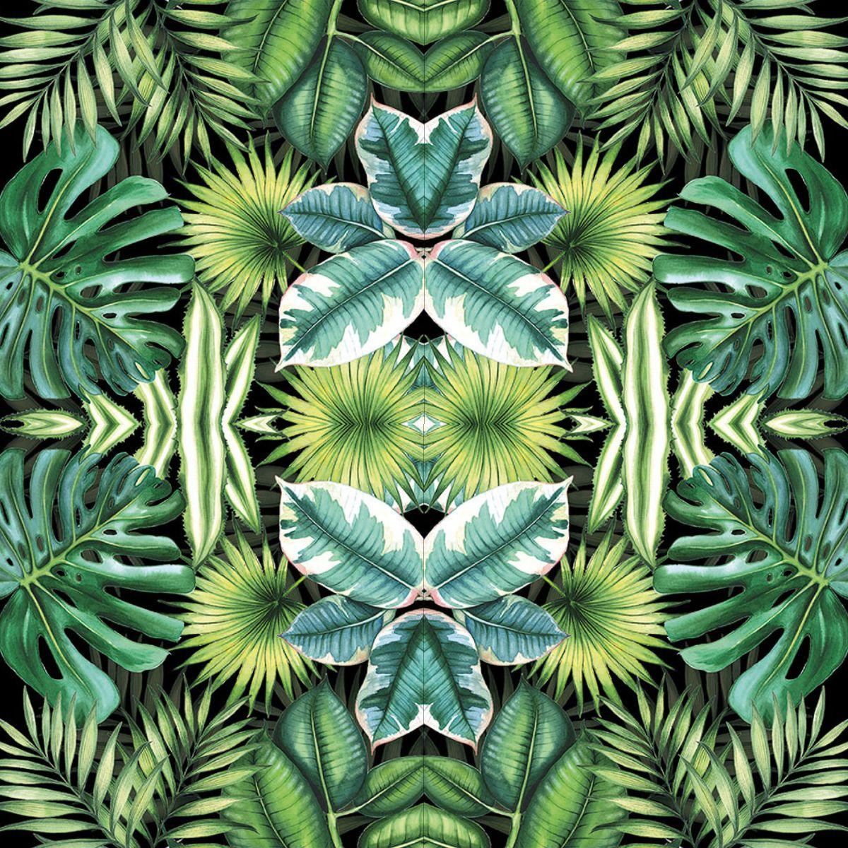 Guardanapo Decoupage Tropical Leaves Black 13310941 Ambiente com 2 peças - Palácio da Arte