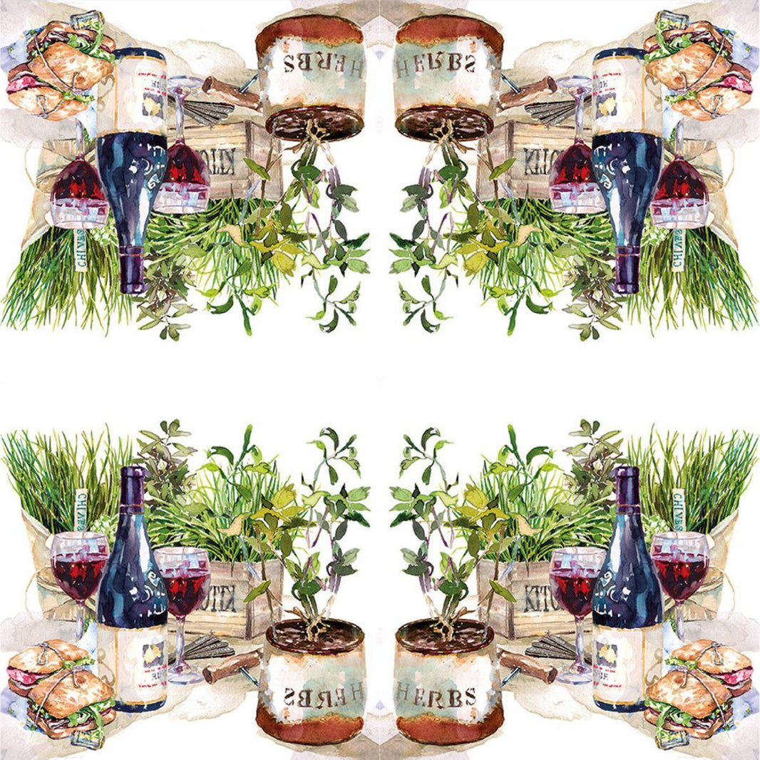 Guardanapo Decoupage Vinho e Ervas 13317560 Ambiente com 2 peças - Palácio da Arte