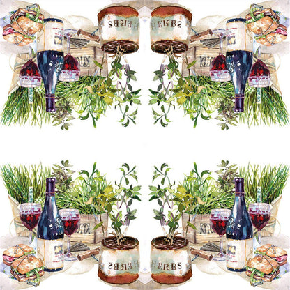Guardanapo Decoupage Vinho e Ervas 13317560 Ambiente com 2 peças - Palácio da Arte