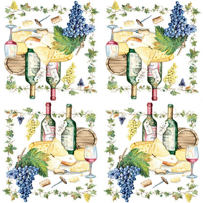 Guardanapo Decoupage Wine and Cheese 13306815 Ambiente com 2 peças - Palácio da Arte