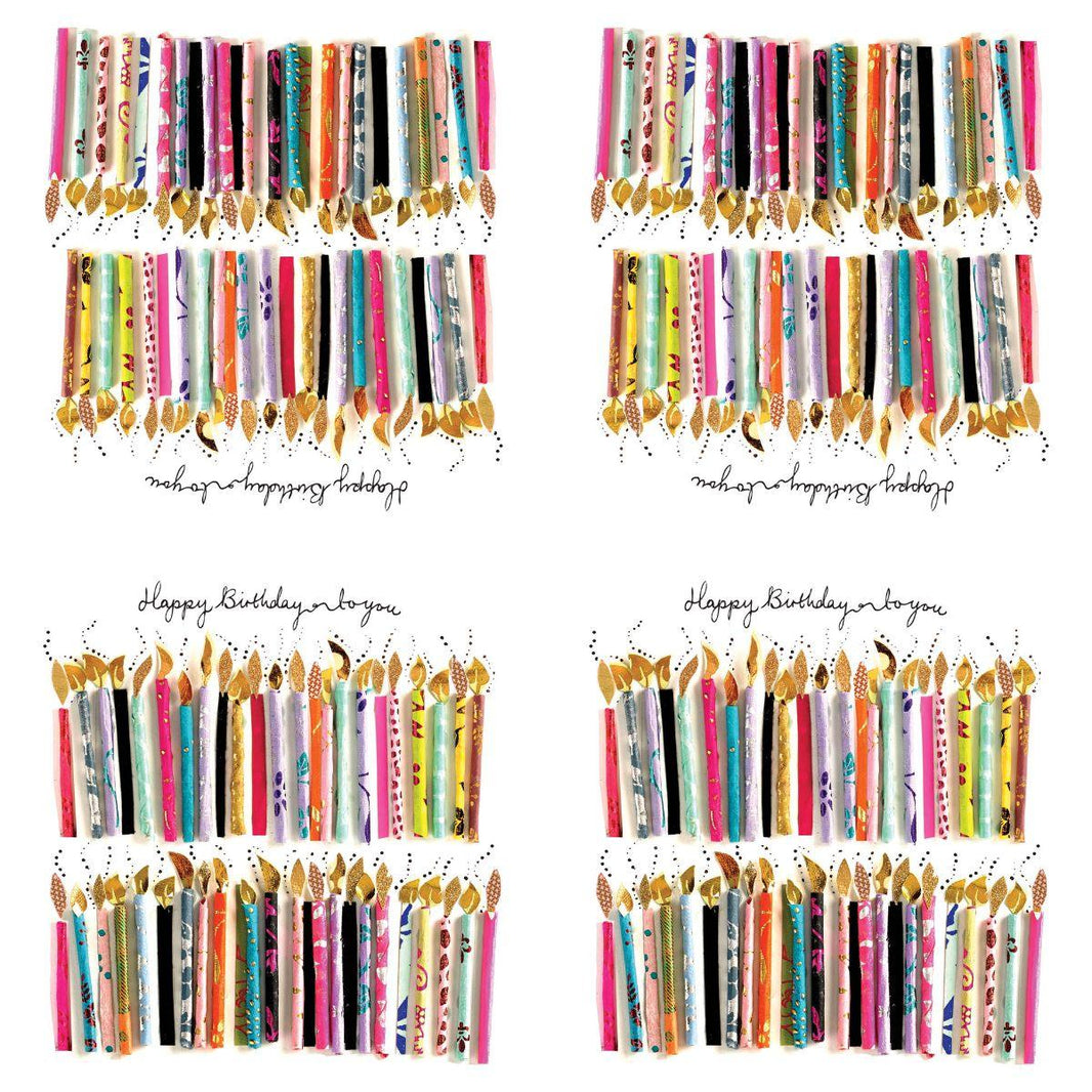 Guardanapo Feliz Aniversário para Você com Velas 133002244 PPD com 2 peças - Palácio da Arte