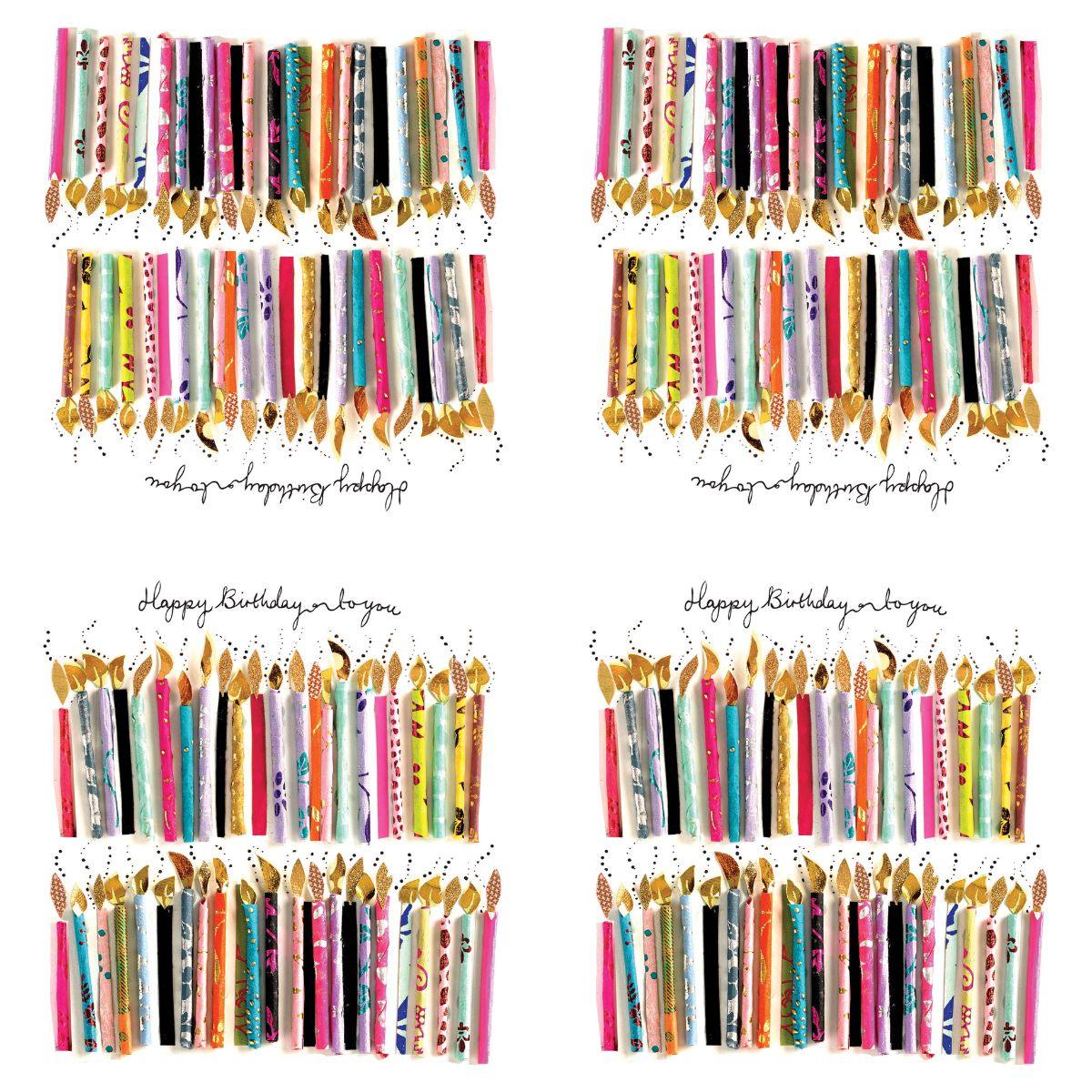 Guardanapo Feliz Aniversário para Você com Velas 133002244 PPD com 2 peças - Palácio da Arte