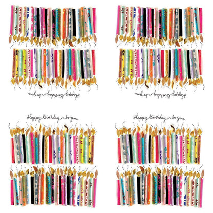 Guardanapo Feliz Aniversário para Você com Velas 133002244 PPD com 2 peças - Palácio da Arte
