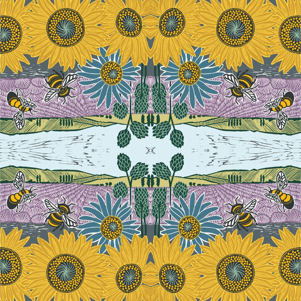 Guardanapo Lavender e Sunflowers 1334283 PPD com 2 peças - Palácio da Arte