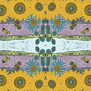 Guardanapo Lavender e Sunflowers 1334283 PPD com 2 peças - Palácio da Arte