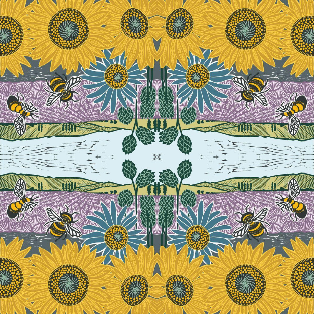 Guardanapo Lavender e Sunflowers 1334283 PPD com 2 peças - Palácio da Arte