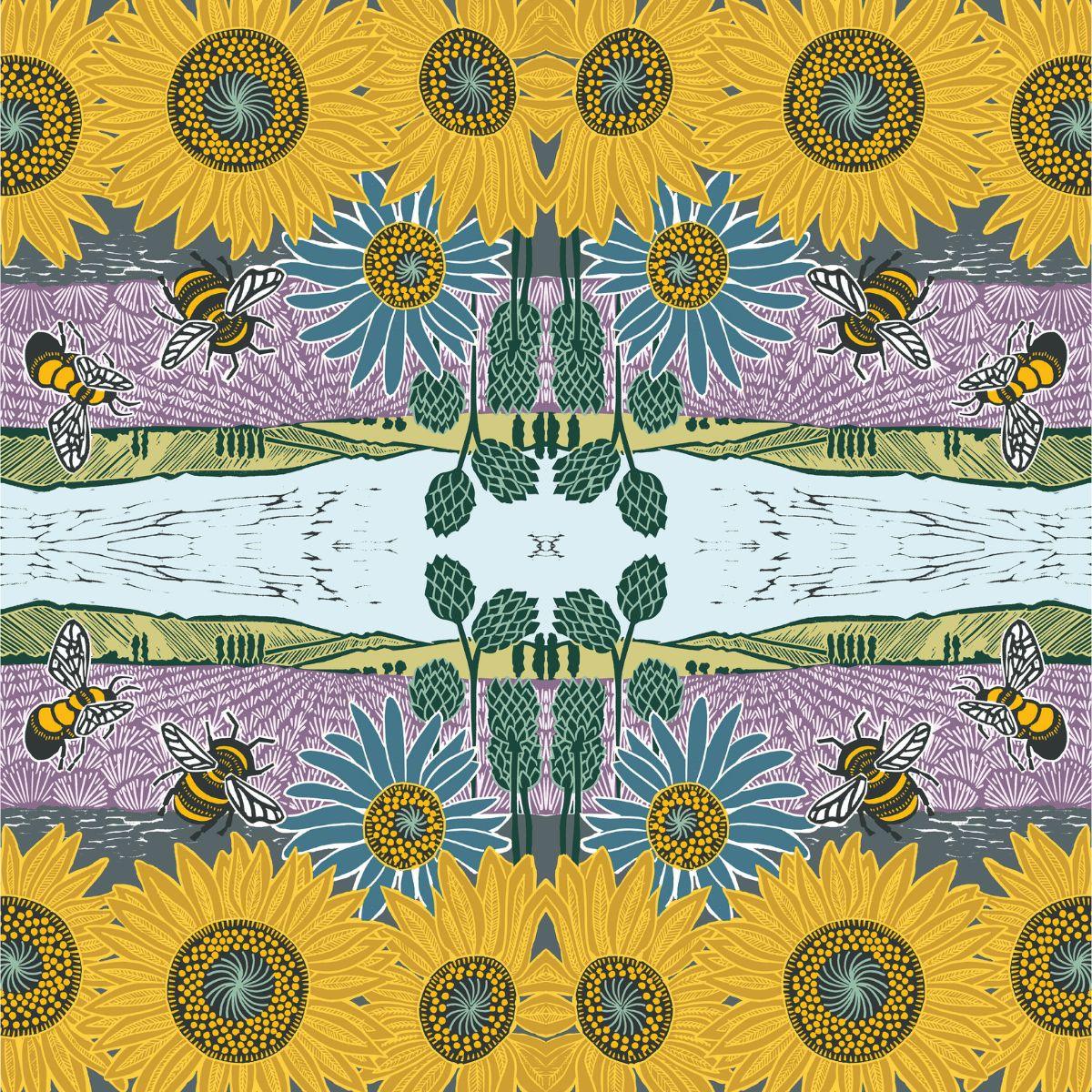Guardanapo Lavender e Sunflowers 1334283 PPD com 2 peças - Palácio da Arte