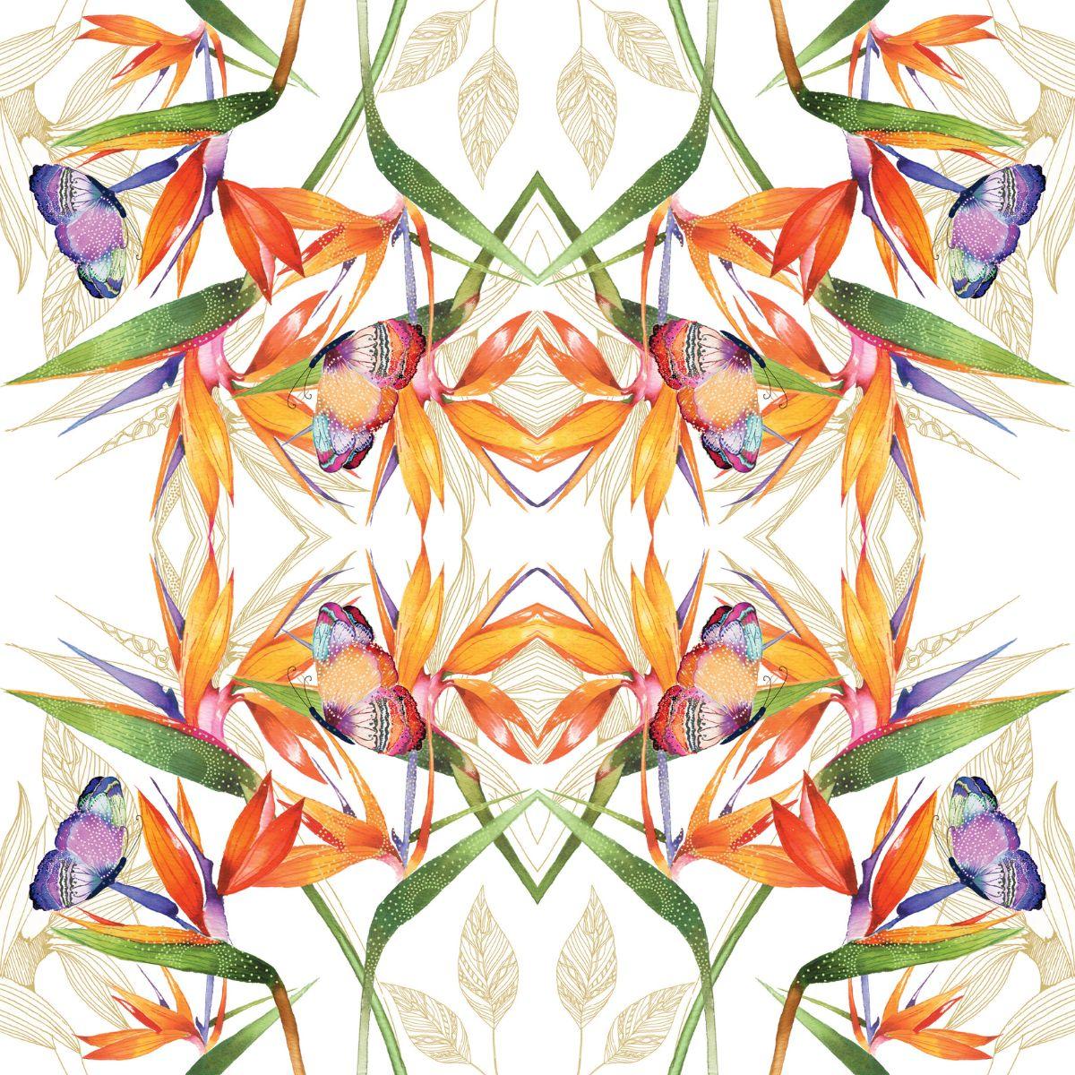 Guardanapo Parrot Flower 1332713 PPD com 2 peças - Palácio da Arte