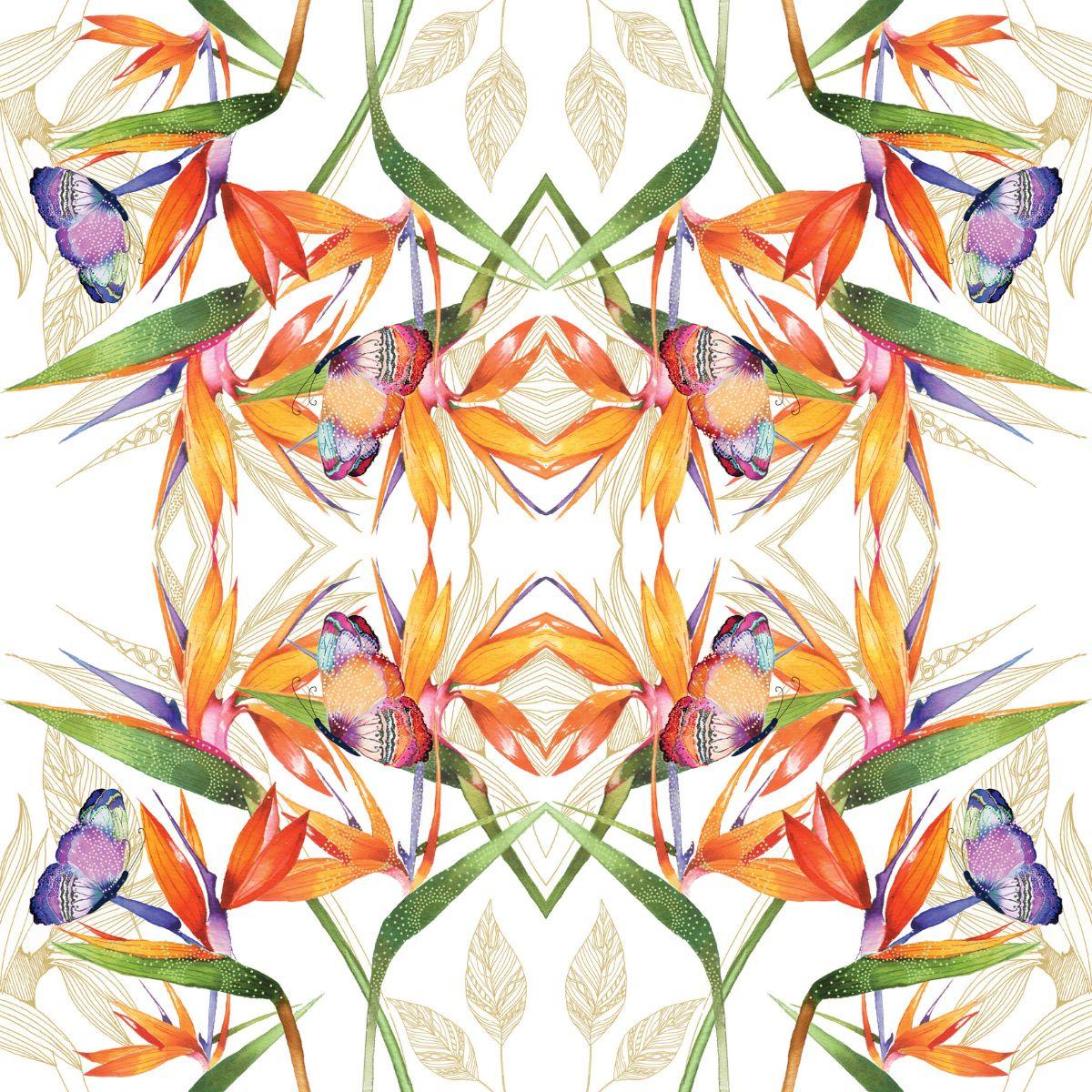 Guardanapo Parrot Flower 1332713 PPD com 2 peças - Palácio da Arte