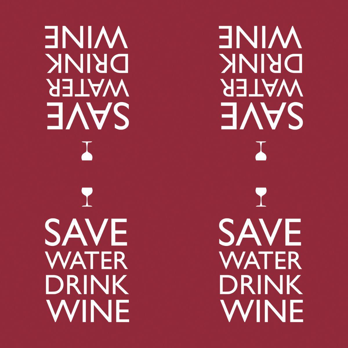 Guardanapo Save Water Drink Wine 7803 PPD com 2 peças - Palácio da Arte