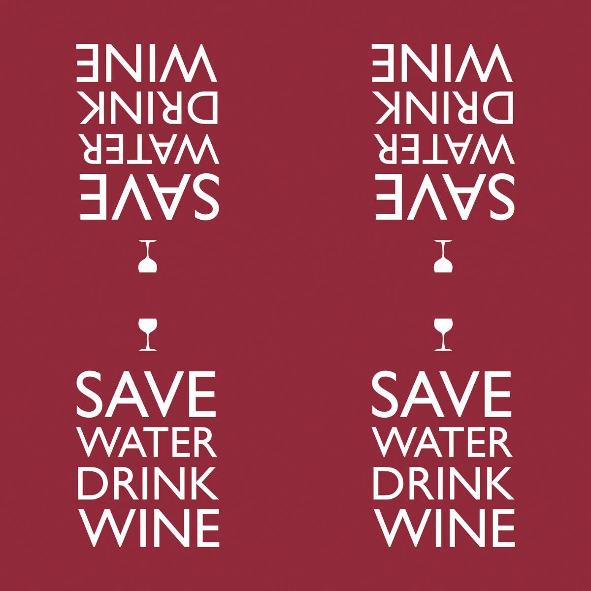 Guardanapo Save Water Drink Wine 7803 PPD com 2 peças - Palácio da Arte