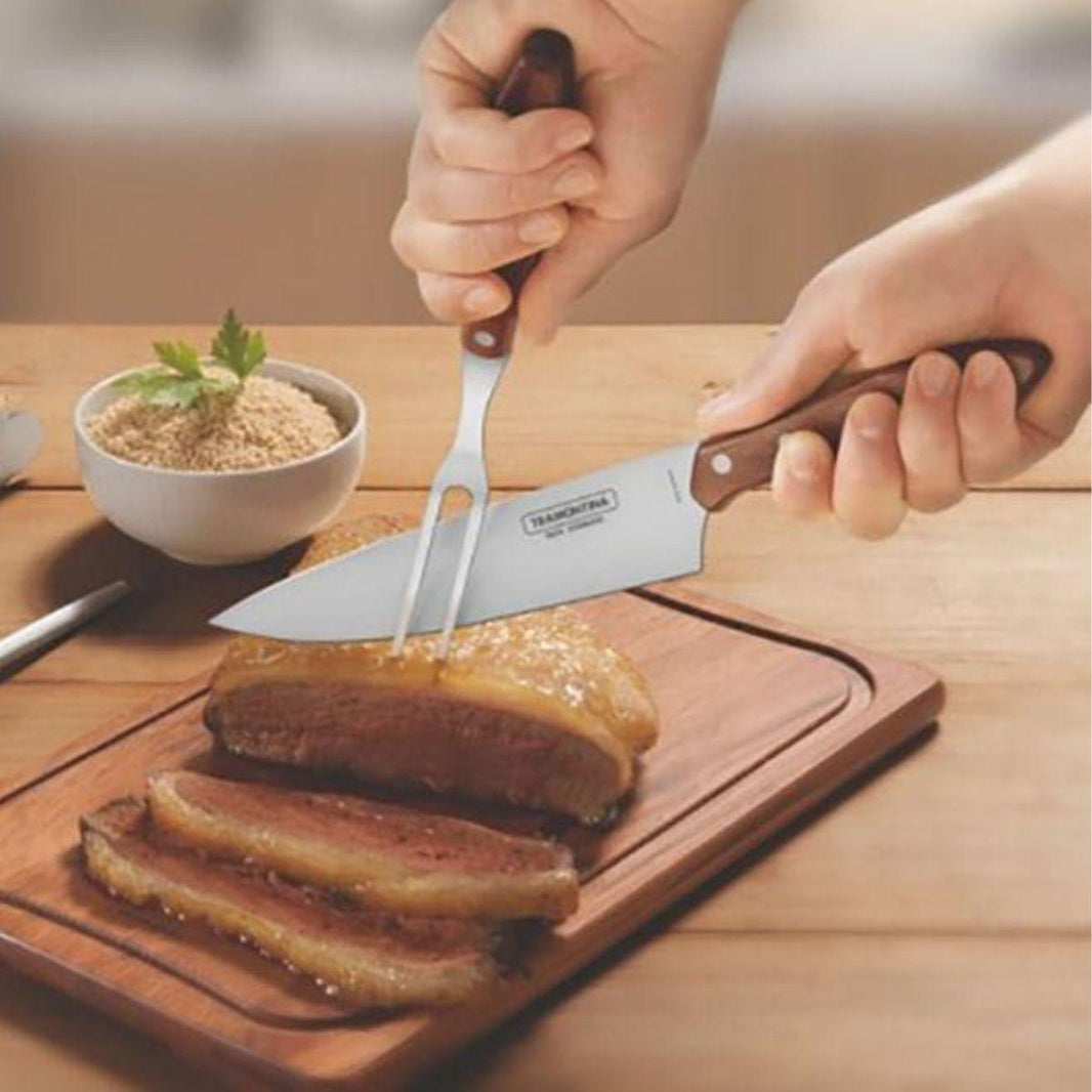 Jogo para Churrasco Inox 2pçs Polywood Tramontina Natural 21198/460 - Palácio da Arte