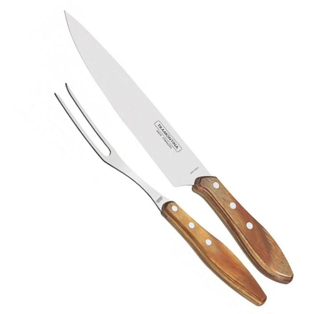 Jogo para Churrasco Inox 2pçs Polywood Tramontina Natural 21198/460 - Palácio da Arte