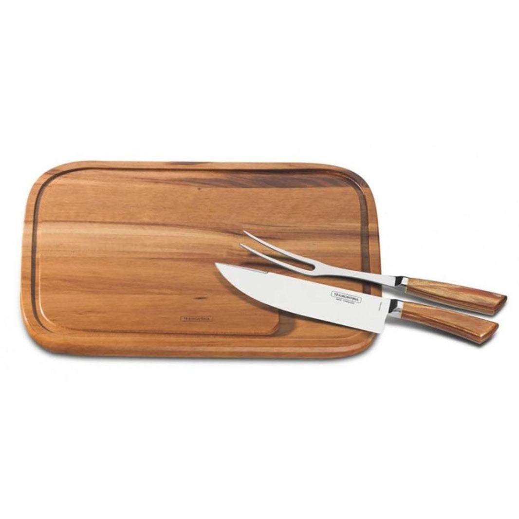 Jogo para Churrasco Inox 3pçs Polywood Tramontina Natural 21599/458 - Palácio da Arte