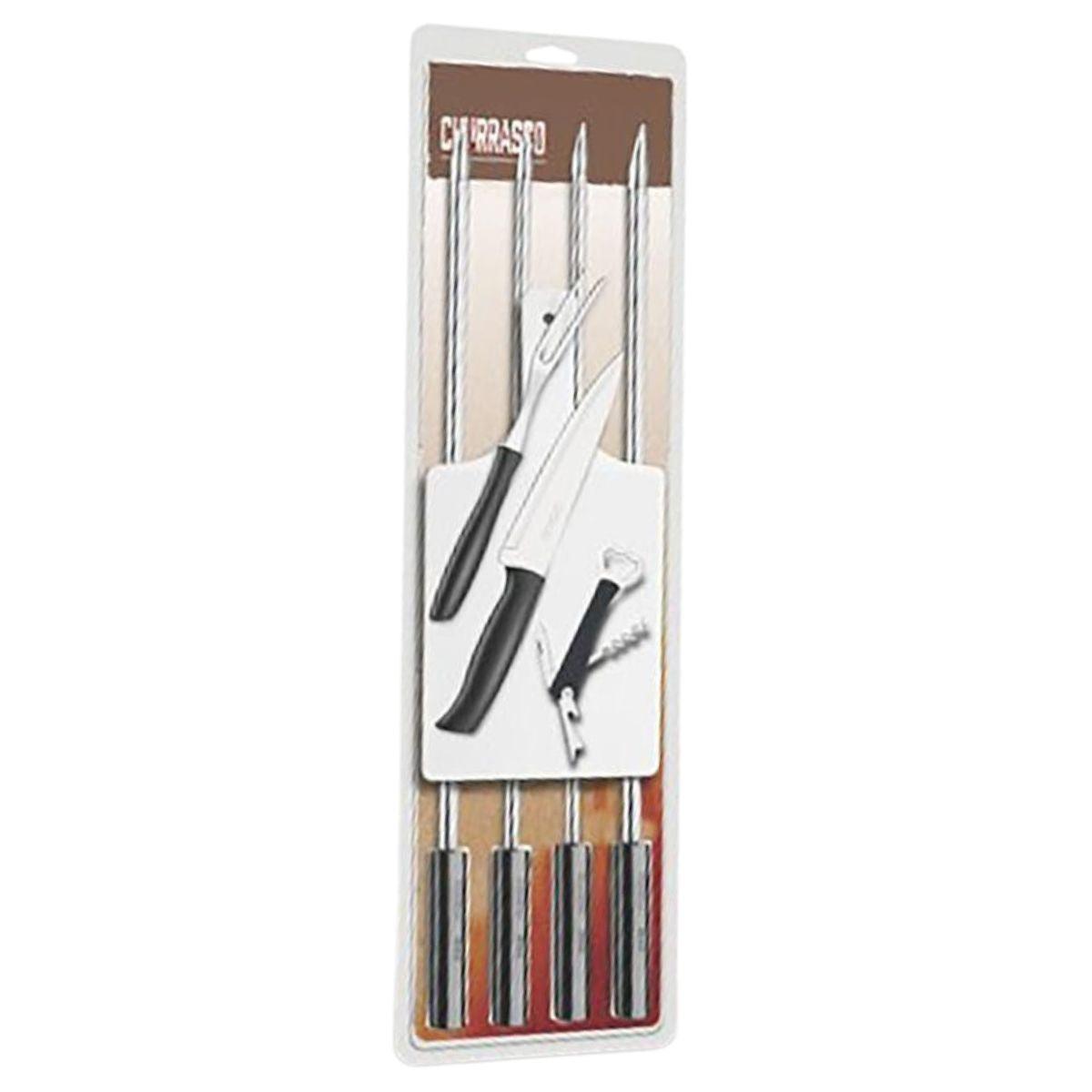 Jogo para Churrasco Tramontina Inox com Tábua e Abridor 8pçs 26499/030 - Palácio da Arte
