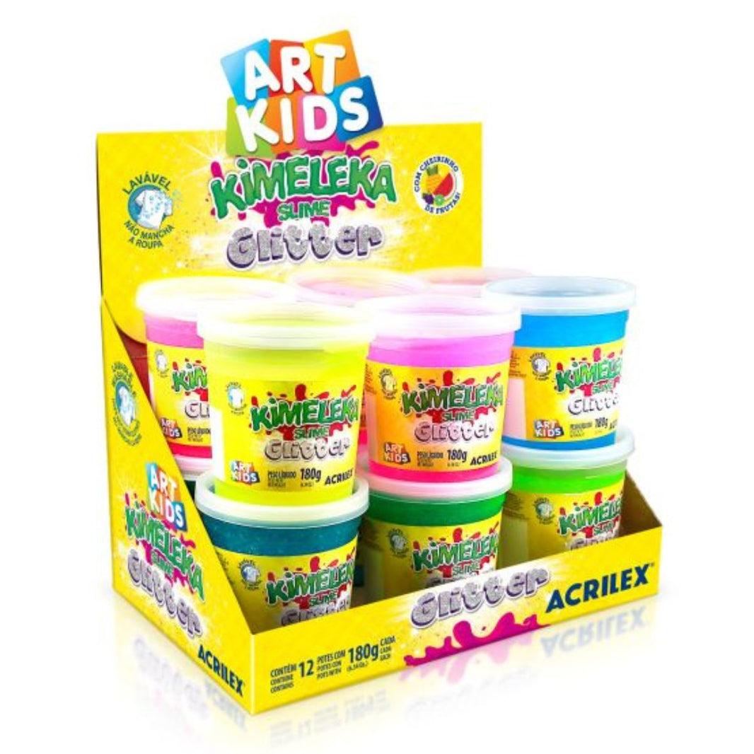 Kimeleka Slime Acrilex 180g Art Kids Glitter - Palácio da Arte