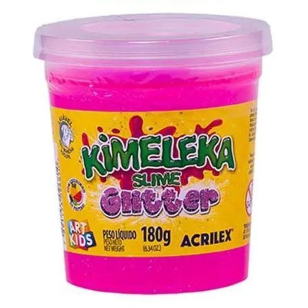 Kimeleka Slime Acrilex 180g Art Kids Glitter - Palácio da Arte