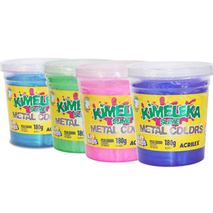 Kimeleka Slime Acrilex Art Kids Metal Colors 180g - Palácio da Arte