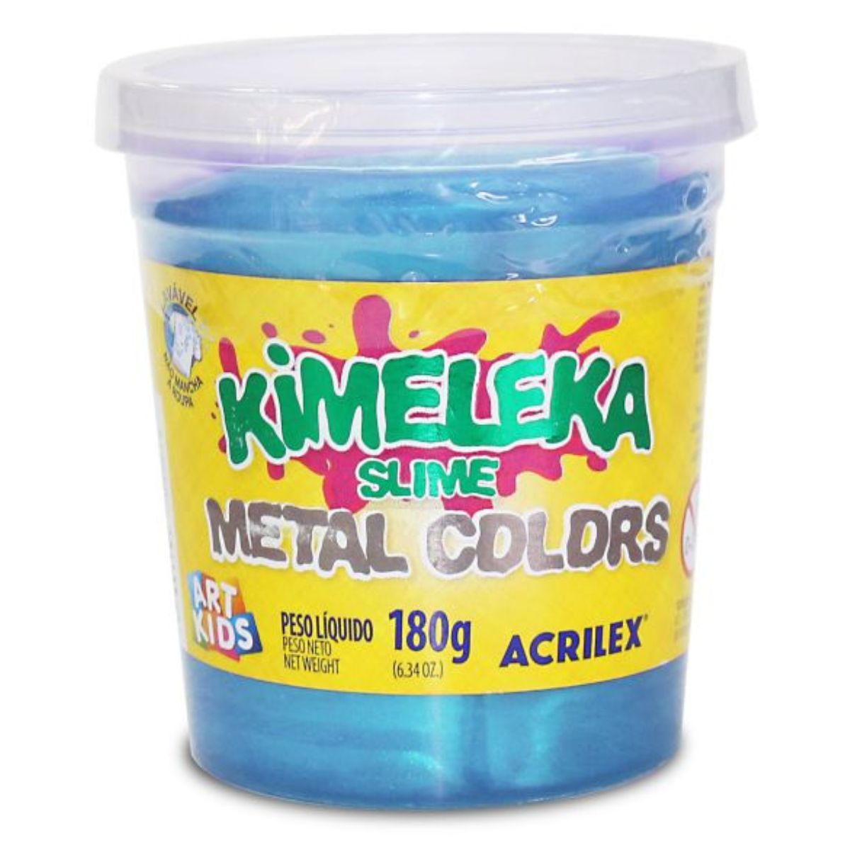 Kimeleka Slime Acrilex Art Kids Metal Colors 180g - Palácio da Arte