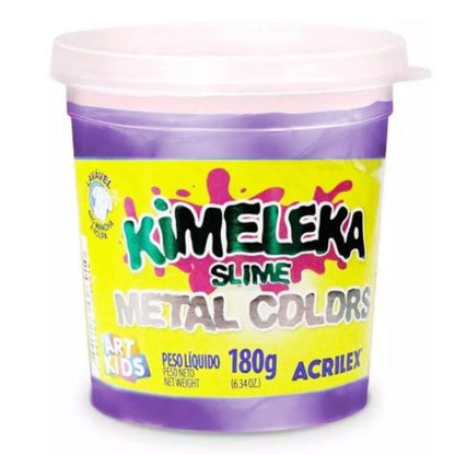 Kimeleka Slime Acrilex Art Kids Metal Colors 180g - Palácio da Arte
