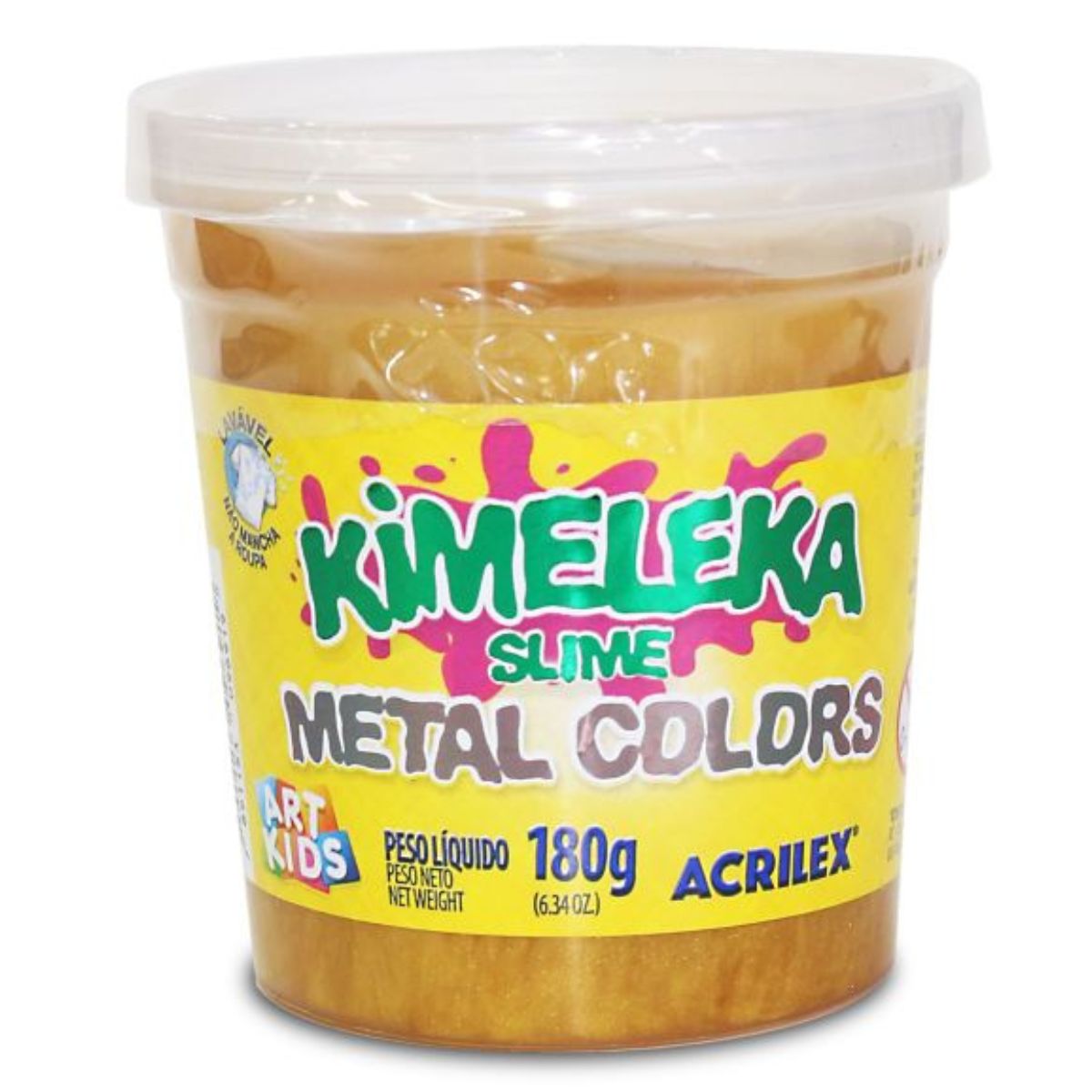 Kimeleka Slime Acrilex Art Kids Metal Colors 180g - Palácio da Arte